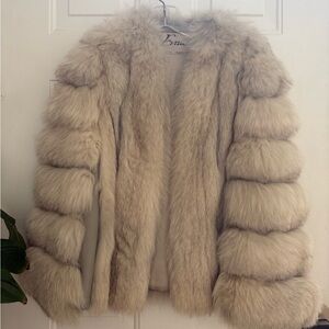 Elegant Cream  Fur Jacket